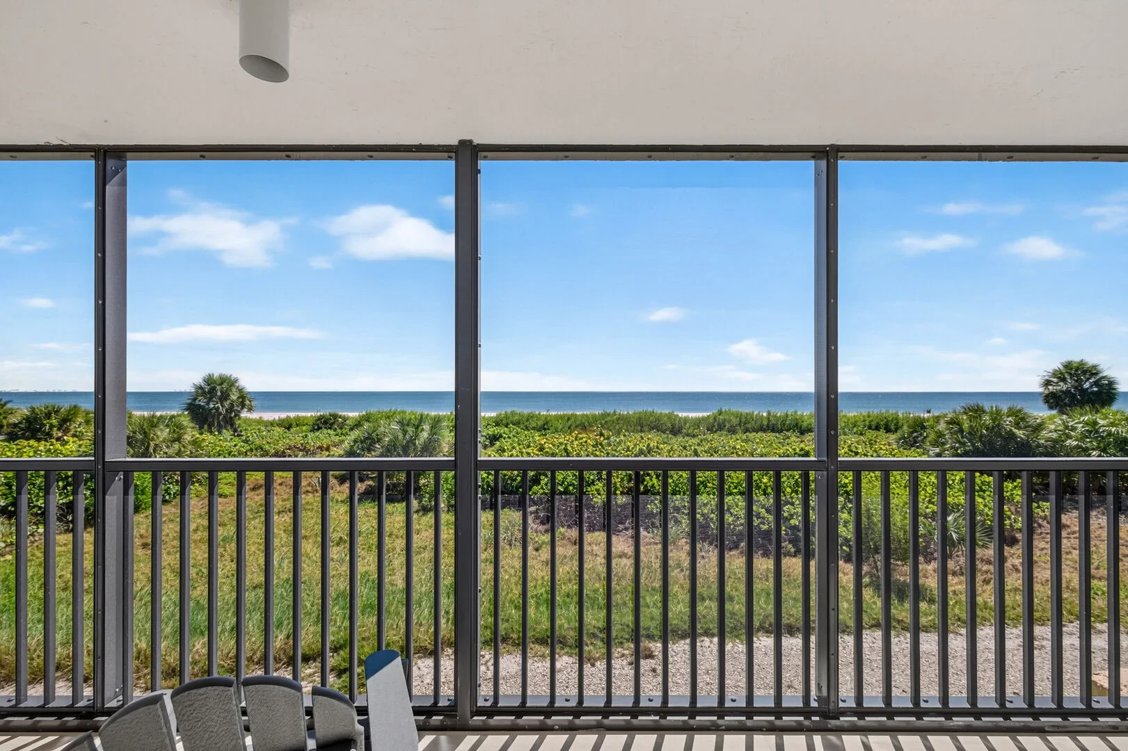 Screened lanai with direct Gulf view